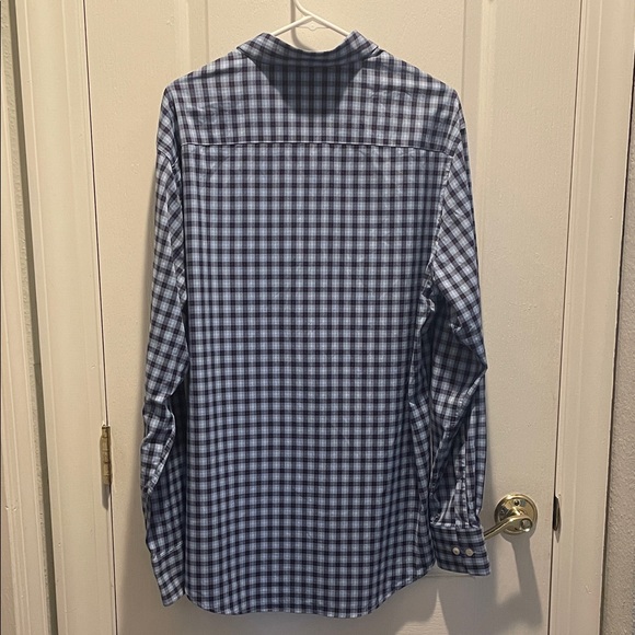Peter Millar Blue and White Checkered Button Down Shirt - Picture 3 of 8